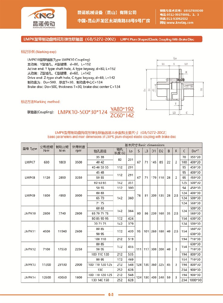 LMPK型帶制動(dòng)盤(pán)梅花形彈性聯(lián)軸器